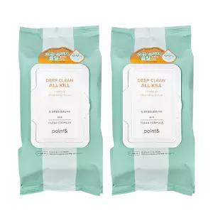 [하프클럽/]포인트앤 딥 클린 올킬 클렌징 티슈 80매 X 2개