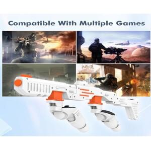 VR 슈팅 게임 경험 향상 Meta Quest 3/3 악세서리 용 Gunstock 조합 핸들 그립 크리스마스