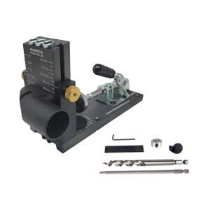 Massca 포켓 홀 지그 키트 M1 - 조절 가능하고 사용하기 쉬운 스크류 드릴 비트, 셀프 탭핑 나사 및 드라이버 비트가 있는 각진 구멍용 헤비 듀티 지그,