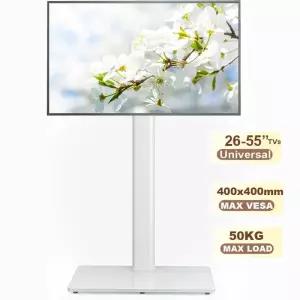 티비거치대 TV 스탠드 베이시 모바일 카트 26-65인치 TV용 110lbs 높이 선반 바퀴 이동식 VESA 600x400mm