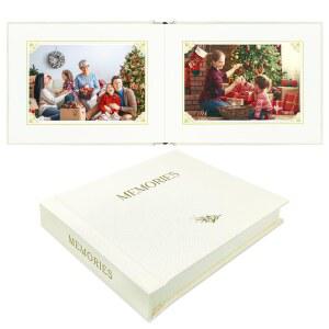 작은 포토 앨범 15.2 x 10.2cm(6 4인치) 필기 공간, 20포켓 리넨 커버 메모리 북 기념품 선물 결혼식 가족 를 위한 (베이지)