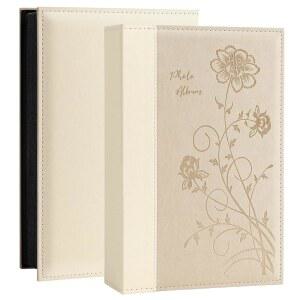 아트매그 사진 앨범 4x6 300장 사진, 초대형 용량 가죽 커버 웨딩 가족 앨범, 가로 보유 (베이지)