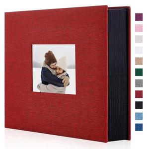 아트매그 패브릭 사진 앨범 4x6 600 가족 결혼 기념일을 위한 대용량 린넨 앨범, 가로 및 세로 600장 보유 (포켓 600장, 빨간색)