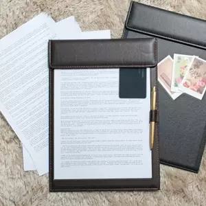 히키스 A4 자석클립 오픈형 고급가죽 서류판파일 보드 서류철 결재