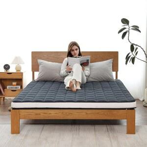 웰나우 일본식 이불 바닥 매트리스, 트윈 사이즈 두꺼운 다다미 매트 휴대용 및 접이식 롤업 수납 가방, 수면 패드, 기숙사, 게스트 침대, 캠핑 여행, 블랙