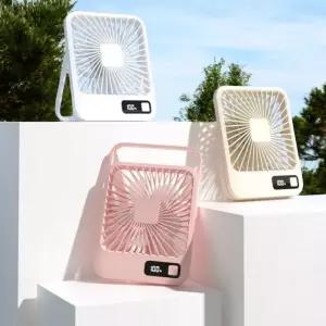 베르 탁상용선풍기 미니 USB 무선 저소음 강력바람용 충전식 자동회전 접이식 사무실 캠핑용 휴대용 디자인