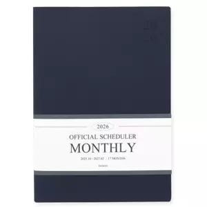 인디고 다이어리 2026 오피셜 빅 먼슬리 스케줄러 (날짜형 A4 월간) 업무용 (네이비)직장인플래너 스케쥴 2