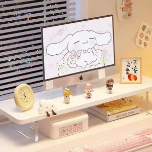 아크릴 높이 조절 모니터 받침대 화이트책상거치대 스탠드 스텐드