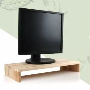 넷메이트 모니터 받침대 원목 거치대 선반 1단 컴퓨터 스탠드 다이 대형 PC