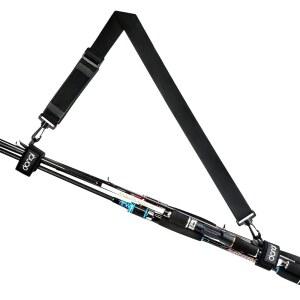 DONQL 낚싯대 스트랩 홀더 벨트 내구성 있는 운반 길이 조절 가능한 30 54인치 로드 숄더 여행용 태클 블랙