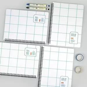 그리드 노트 모눈 필기 노트 PP커버 제본 노트 (KYR-WD9FB12)