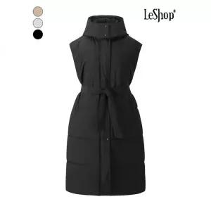 르샵 후드 심플 롱 패딩 베스트 BPAVT022A 1154667