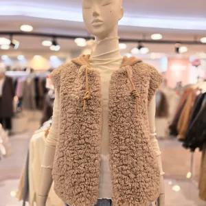 [무자크]뽀글이 후드 집업 조끼MQ1WKLT03