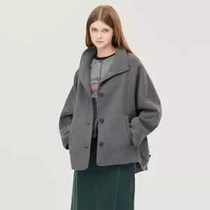 베네통 돌먼 후드 울 코트_BACT63561MG