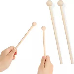 2Pcs 우드 퍼커션 스틱 8인치 실로폰 망치 차임 블록 글로켄슈필 및 벨용