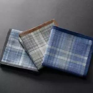 체크 무늬 면 손수건 정사각형 땀수건 등산 3종 세트-WFI8G4Z
