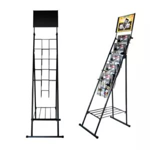 국내생산 기업 대외 홍보용 실버 블랙 카다로그스탠드 전시회 카페 비치용 학교