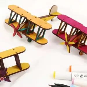 라이트형제비행기만들기 복엽기 나무비행기 UDPMA0020
