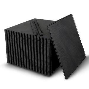 홈 헬스장용 바디테크 퍼즐 운동 매트 연동 폼 및 타일 매트. 어린 아이를 위한 바닥 패딩. 검은색 18 x 두꺼운 32 장 72 SQFT