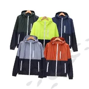 남성 가을 겨울 배색 후드 집업 방풍 경량 캐주얼 바람막이 점퍼