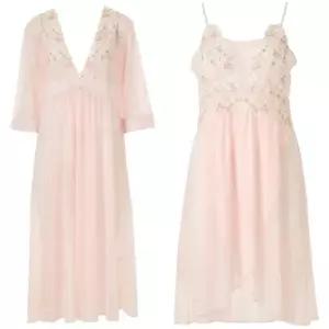 (겉가운+슬립)플로럴 레이스의 가운셋트(WGNC261A/WFSC261)