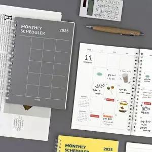 [하프클럽/브이와이]2025 기본 A5 먼슬리 스케줄러 슬림 스프링 다이어리