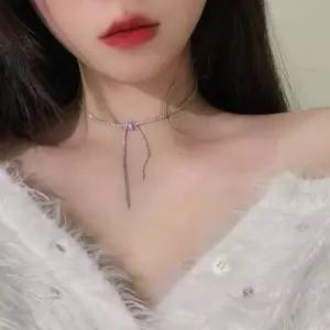 목걸이 홍대온니 초커목걸이 레이어드 테니스 큐빅 여