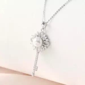 실버925 진주 목걸이 여성 키