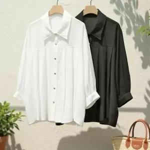 [다잇템] 여자 봄신상 클래식 빅사이즈 요크턱 블라우스