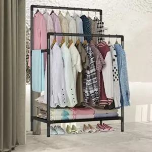 고품질 행거 옷걸이 철제 수납 더블 2단 조립식 옷 튼튼한 헹거 스탠드 시스템행거 옷걸이행거 WFIPAHZ