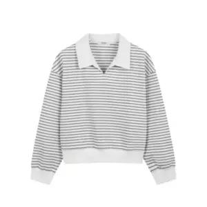 [롯데백화점]폴햄 여성) 더블니트 슬릿 카라 스트라이프 맨투맨 (PHG2TR2030)