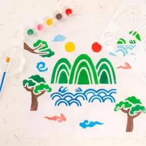 문양 손수건 DIY 염색 전통 패턴 만들기 WFJMB7N