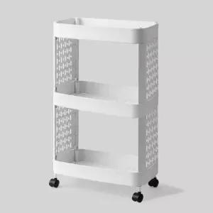 세탁실 식 바퀴 4단 틈새선반 와이드 화이트 쉬운 세제 슬림 3단 이동 욕실