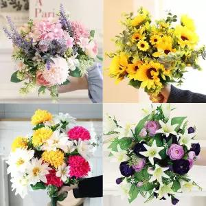 인테리어 조화 성묘꽃 산소 꽃다발 조화세트