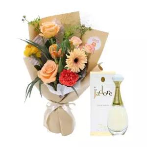 하이디 꽃다발+쟈도르 오 드 퍼퓸 향수 선물 생일 기념일 고백 프로포즈 축하 발렌타인데이 화이트데이