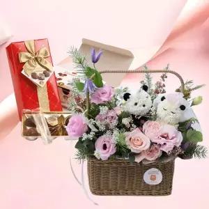 러블리 웨딩판다+벨기에 초콜릿 생일 기념일 축하 감사 입학 발렌타인데이 화이트데이 어버이날 스승의날