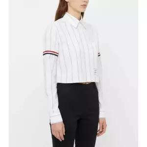 톰브라운 26SS 옥스포드 코튼 암밴드 크롭 셔츠 (FLL183O F0660 100)