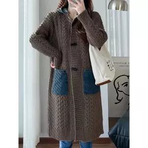 [하프클럽/카라]KARRA 코지데님패치니트가디건_A5W0941