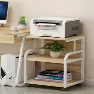 팩스 책장 수납장 다이 테이블 복합기 이동식 프레임 라이트월넛 선반 거치대