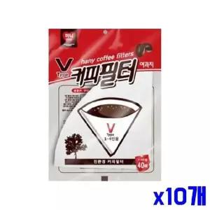 (SM)고급펄프 커피필터 여과지 40매 x10개 커피여과지