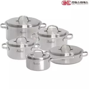 스플릿 IH 인덕션겸용 통5중 스텐레스 냄비세트 5종(편16+양18+20+24+전24)