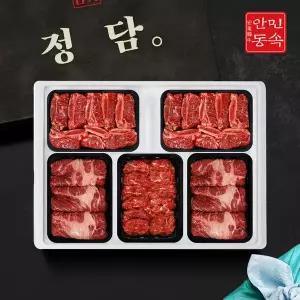 [SSG정담][안동민속한우][정담] 안동민속한우 1등급 갈비혼합 선물세트 3호 2kg (갈비1.0kg, 등심1.0kg,...
