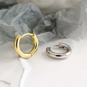 (한 쌍)P1072w S925실버 미니 볼드 여자 링피어싱 귀걸이