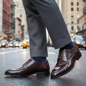 [한정판매] MD-S17 유니크끈 소가죽 남성구두 정장화 로퍼 키높이 면접 예식구두