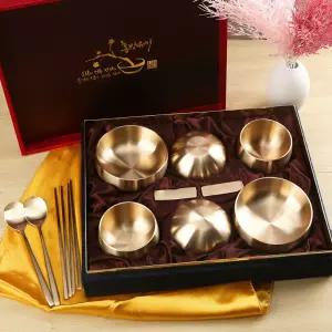 명인 명장 전통 방짜유기 2인 옥반상기 선물세트 2호