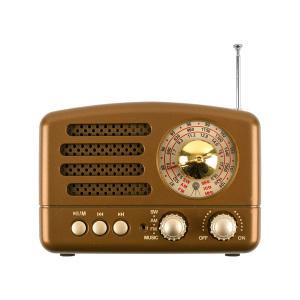 BT116 브라운 레트로 블루투스 스피커 충전식 FM라디오 Micro SD카드 USB메모리 AUX입력