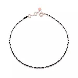 [도로시] 14k 트윗 블랙실크 발찌