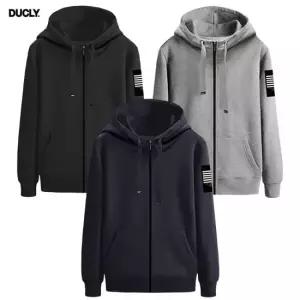 [듀클라이] 정품 기모 하이넥 후드집업 DU-903