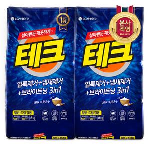 테크 3in1 분말세제 리필 6kg (진드기 사체 제거) 2개