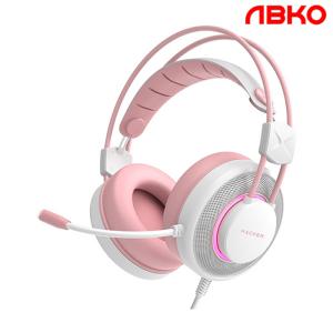 앱코 N800 핑크 가상 7.1 진동 게이밍 헤드셋